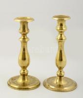 Réz gyertyatartó párban, pici különbséggel, m:22 cm (2×)