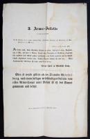 1848. december 19. 3. Armee-Bulletin Windischgraetz tábornok német nyelvű hirdetménye. Beszámoló a Pozsonyi hadműveleteiről. Foltos. / 1848 Army report of General Windischgraetz . 30x44 cm