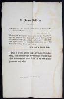 1848. december 19. 3. Armee-Bulletin  Windischgraetz tábornok német nyelvű hirdetménye. Beszámoló a Pozsonyi hadműveleteiről. Foltos. / 1848 Army report of General Windischgraetz . 30x44 cm