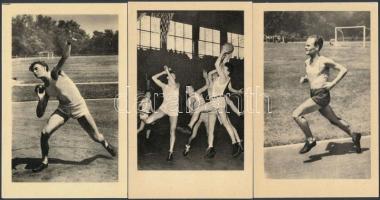3 db MODERN magyar sportrekordos képeslap. Képzőművészeti Alap Kiadóvállalat / 3 modern Hungarian sport records motive cards