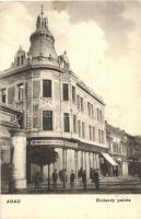 Arad, Nádasdy palota, Brunner Béla, Heim J., Braun Miksa üzletei, cukrászda, Kerpel Izsó kiadása / palace, shops, confectionery (EK)