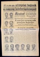 1964 A Népsport XX. évfolyamának 214. száma, címlapon a labdarúgó csapat olimpiai sikerével