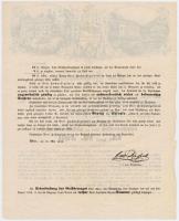 Ausztria / Bécs 1852. Radetzky gróf "Tárgy és pénzsorsjátékának" leírása, piros kézi sorsz...