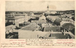 1898 Komárom, Komárno; Látkép, református templom / general view, Calvinist church