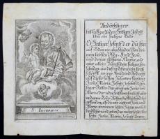 XVII-XVIII. század: 19 db különböző rézmetszetű szentkép és kegykép, közte színezettek is, Látványos...