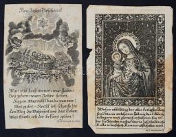 XVII-XVIII. század: 19 db különböző rézmetszetű szentkép és kegykép, közte színezettek is, Látványos...