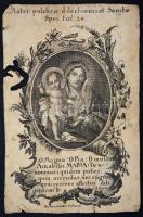 XVII-XVIII. század: 19 db különböző rézmetszetű szentkép és kegykép, közte színezettek is, Látványos...