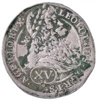 Ausztria 1696. 15kr Ag "I. Lipót" (6,11g) T:2- zöldes patina Austria 1696. 15 Kreuzer "Leopold I" (6,11g) C:VF greenish patina Krause KM#1170