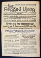 1936  A Reggeli Ujság VIII. évfolyamának 34. száma, címlapon a Horthyról szóló cikkel