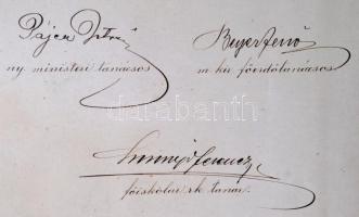 1925 Díszes erdőmérnöki oklevél, a M. Kir. Bányamérnöki és Erdőmérnöki Főiskola hallgatójának az Erd...