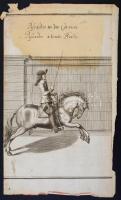 Abraham van Diepenbeck (1596-1675) 7 db lovaglást, lovaglóiskolát ábrázoló rézmetszet. William Caven...