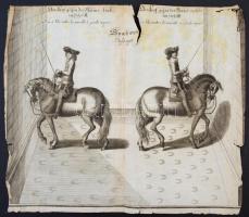 Abraham van Diepenbeck (1596-1675) 7 db lovaglást, lovaglóiskolát ábrázoló rézmetszet. William Caven...