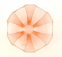 Art deco stílusú tálka, formába préselt, hibátlan, jelzés nélkül, d:15 cm, m:7 cm