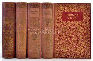 Heinrich Heines Werke. 1-15. In 4 Band. Berlin, cca 1910. Bong&Co. Kissé kopott aranyozott szecessziós egészvászon kötésben. / In slightly tattered art nouveau full linen binding. 4 volumes