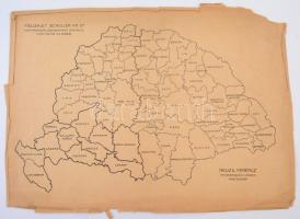 1906 A Magyar Korona országainak összerakható térképe, Szerk.: Schuller Fr., Nagyszeben, Neuzil kiad...