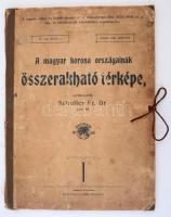 1906 A Magyar Korona országainak összerakható térképe, Szerk.: Schuller Fr., Nagyszeben, Neuzil kiad...