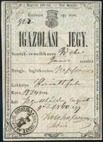 1860 Vas megye kétnyelvű igazolvány. / Identification card