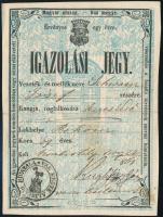 1861 Vas megye kétnyelvű igazolvány rohonci kereskedő részére . / Identification card for merchant from Reichnitz
