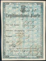 1861 Vas megye kétnyelvű igazolvány rohonci kereskedő részére . / Identification card for merchant f...