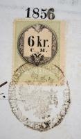 1856 Útlevél 6 kr CM okmánybélyeggel  hamvasdi illető részére / Passport for person from Aschan
