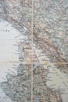 cca 1910 Fiume és környéke, Veglia szigetével, K.u.K. Militärgeographisches Institut, vászonra kasír...