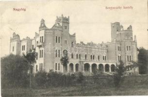 Nagylég, Velky Leg; Benyovszky kastély, kiadja Goldstein József / castle (ázott sarok / wet corner)
