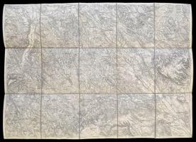 cca 1880 Mór és Zirc környéke, 1:75000, vászonra ragasztva, 39×53 cm /  cca 1880 Map of Mór and Zirc and their surroundings, 1:75000, on canvas, 39×53 cm