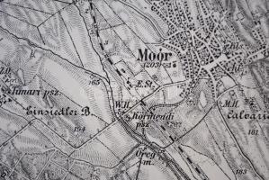 cca 1880 Mór és Zirc környéke, 1:75000, vászonra ragasztva, 39×53 cm / 
cca 1880 Map of Mór and Zir...
