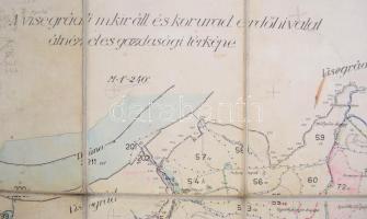 cca 1870 A visegrádi m.kir. áll. és kor. urad. erdőhivatal átnézetes gazdasági térképe, 1:172, 080, ...