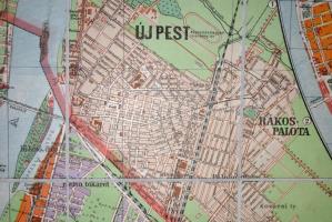 cca 1910 Kogutowicz Manó-Czakó István: Budapest Székesfőváros térképe, 1:25.000, Magyar Földrajzi In...