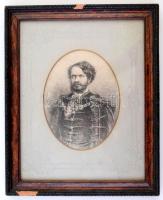 Gróf Andrássy Gyula (1823-1890) portréja. Rézkarc. Jelzés nélkül, Paszpartuban Üvegezett keretben / Etching in glazed frame. 23x28 cm
