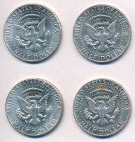 Amerikai Egyesült Államok 1966-1969. 1/2$ Ag "Kennedy" (4xklf) T:2 kis ü., fo.
USA 1966-1...