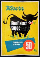 cca 1930-1940 Knorr Rindfleisch Suppe, Binder kisplakát, törésnyomokkal, 34x24 cm