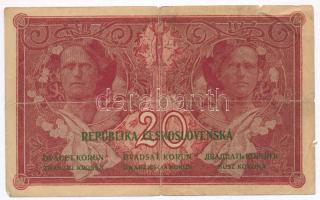 Csehszlovákia 1919. 20K T:III- ly., szakadás
Czechoslovakia 1919. 20 Korun C:VG hole, tear
Krause ...