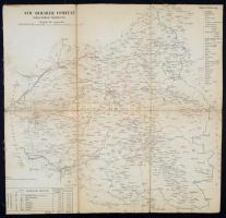 cca 1900 Bihar vármegye északi-, déli része, vászonra kasírozva, német nyelven, kisebb folttal az és...