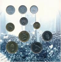 1996. 10f-100Ft "50 éves a Forint" (10xklf) forgalmi sor dísztokban, "Magyarország pé...