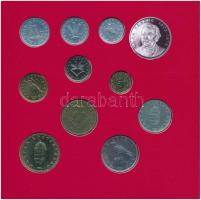 1994. 10f-200Ft (11xklf) forgalmi sor dísztokban, közte 1994. 200Ft Ag "Deák", "Magya...