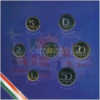 2004. 1Ft-100Ft (7xklf) forgalmi sor dísztokban, valamint 2004. 50Ft  Cu-Ni "Magyarország az Eu...