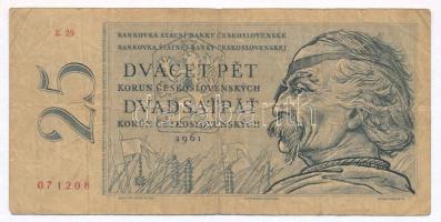 Csehszlovákia 1961 (1962). 25K "E" sorozatszám T:III- Czechoslovakia 1961 (1962). 25 Korun "E" series C:VG Adamo 89