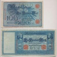 Német Birodalom 1908. 100M + 1910. 100M T:III,III- German Empire 1908. 100 Mark + 1910. 100 Mark C:F,VG Krause 33, 42