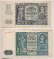 Lengyelország / Német megszállás 1940. 20Zl + 1941. 50Zl T:III,III- fo. Poland / German occupation 1940. 20 Zlotych + 1941. 50 Zlotych C:F,VG spotted Krause 95, 96