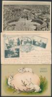 23 db RÉGI magyar és külföldi városképes és motívumlapok / 23 pre-1945 Hungarian and Worldwide town-view postcards and motive cards