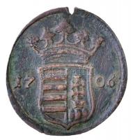 1706. X Poltura Cu "II. Rákóczi Ferenc" (7,33g) T:2,2- ki., patina
Hungary 1706. X Poltur...