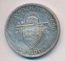 1938. 5P Ag "Szent István" T:2,2- 
Adamo P8.1