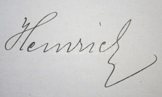 1920 Heinrich Ferenc kereskedelemügyi miniszter saját kézzel aláírt levele