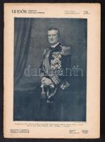 1938 Új idők, Szerk.: Herczeg Ferenc, 1938. június 12., XIV. évf. 24. szám, Horthy Miklós 70 éves, szakadozott borítóval.