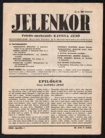 1940 Jelenkor, 1940. április 1., II.évf. 7. szám, Szerk.: Katona Jenő, papírkötés, középen hajtásnyommal.