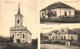 Szálva, Salva; Görög keleti templom, iskola és parókia / greek catholic church, school and parish (fl)