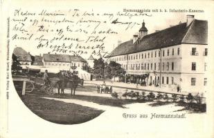 Nagyszeben, Hermannstadt, Sibiu; Fő tér, Gyalogsági laktanya / main square, infantry barracks