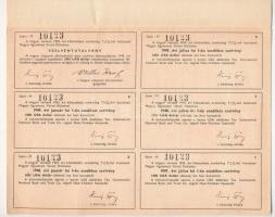 Budapest 1947. "Ideiglenes Elismervény - 7 1/2%-kal kamatozó Magyar Egyesített Városi Kölcsönkö...